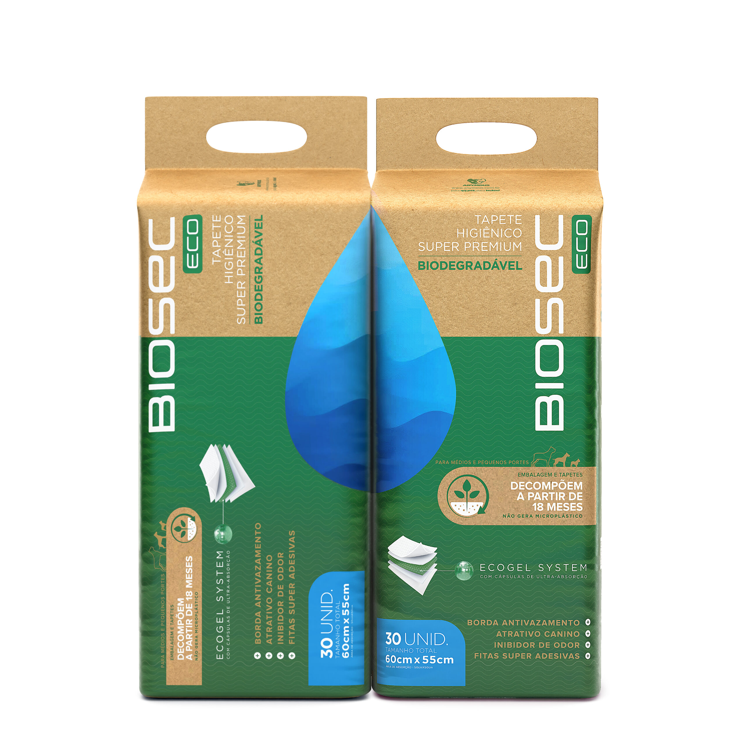 Tapete higiênico BIOSEC- 30 unidades