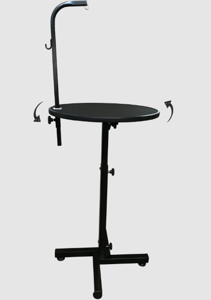 Mesa de tosa c/regulagem de altura  e tampo redondo giratório - Plenitude